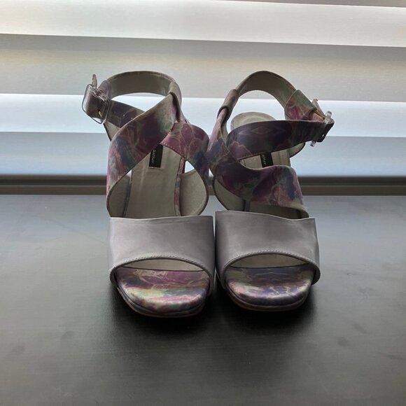 Miista Chunky Clear Heeled Sandals in Opal Water, Size 9 - Picture 5 of 6